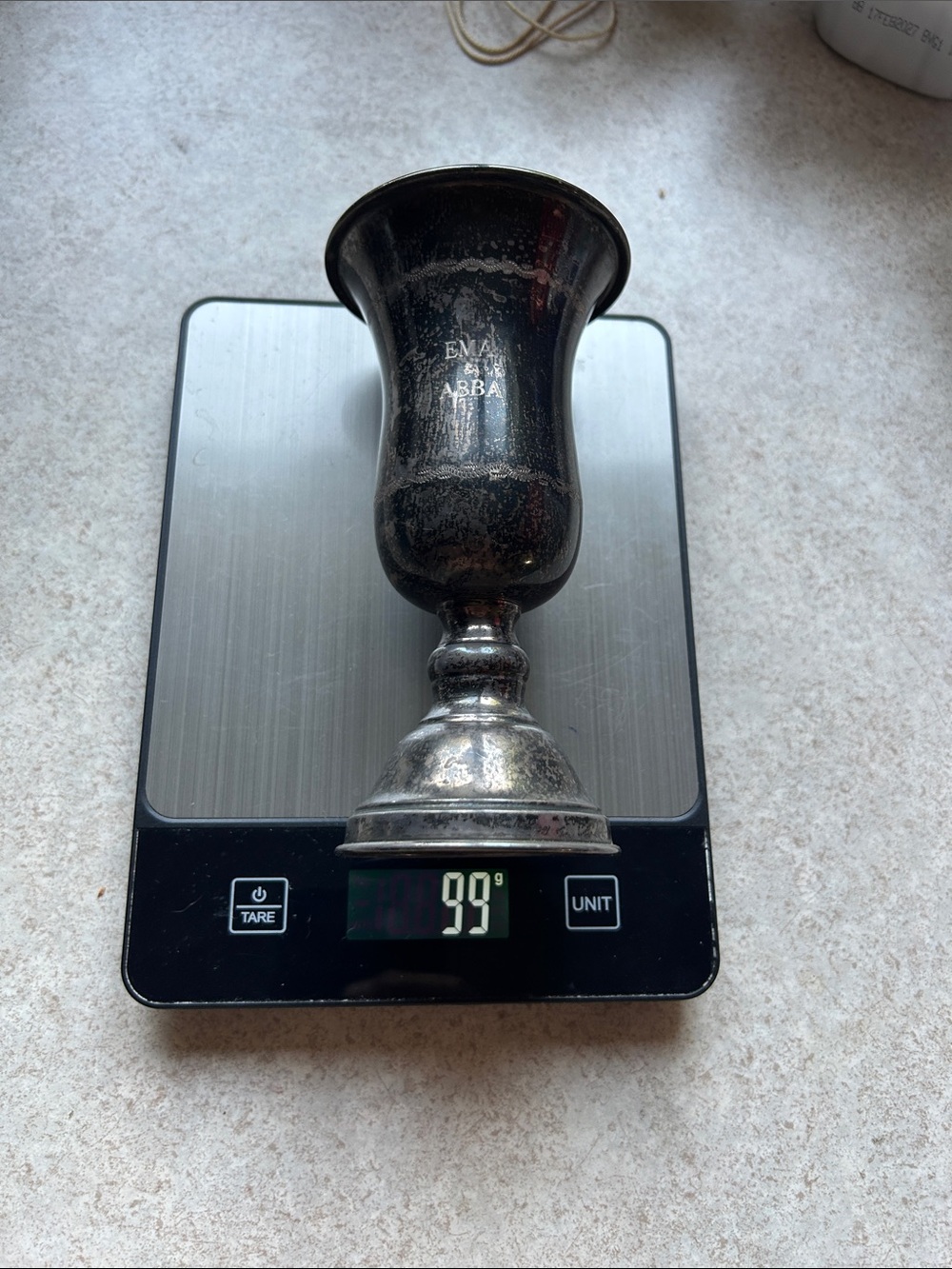 Jewish kiddish Cup — Dark Patina .925 Sterling silver.
